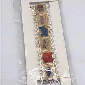 Hadassah Chai Picture Tile Silver Stretch Bracelet
